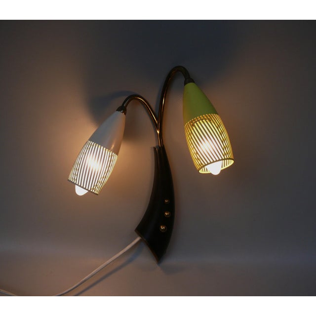 Brass, Yellow, Beige and Black Wall Lamp Set from Gebrüder Cosack, 1950s, Set of 8 For Sale - Image 17 of 18