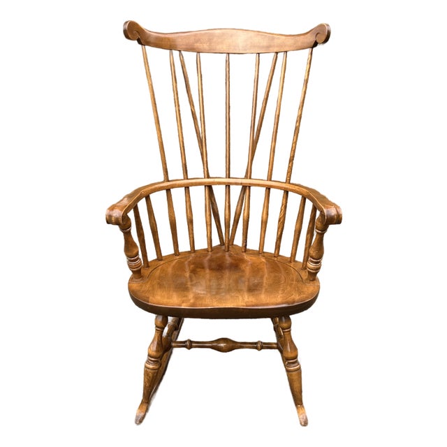 Nichols & Stone Fan Back Windsor Rocking Chair For Sale