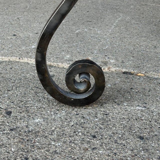 Metal Joan Irving Postmodern Art Glass and Wrought Iron Chair For Sale - Image 7 of 11