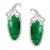 Emerald 22 Ct Carved Emerald & 2 Ct Diamond Earrings 18 Karat White Gold Post Earrings For Sale - Image 8 of 8