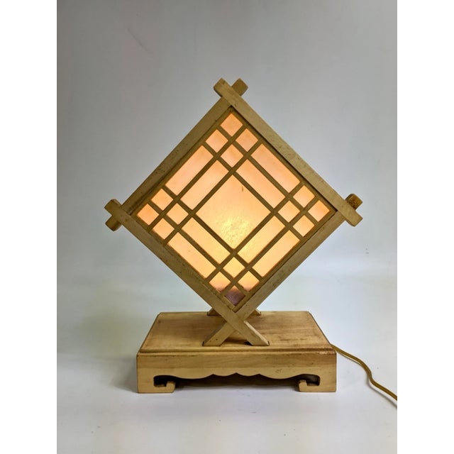 20th Century Handcrafted Wooden Square Table Lamp For Sale In San Francisco - Image 6 of 6