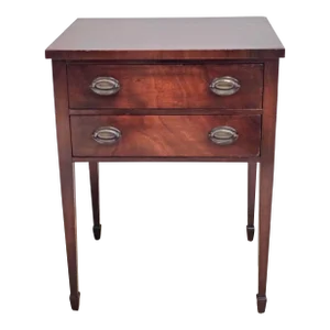 1940s Handley Johnson Handley Federal Mahogany Two-Drawer Side Table