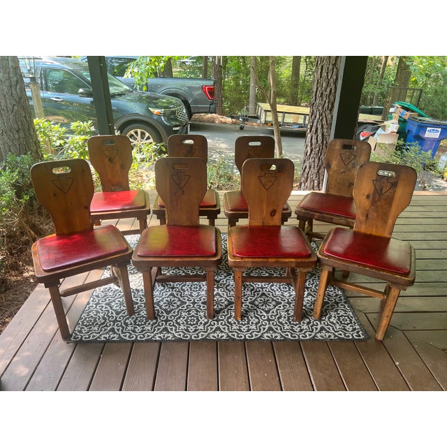 Set of Eight Restaurant Dining Chairs With Branded Keystone “P”, C. 1940, Berks County Provenance For Sale - Image 11 of 18
