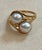 Metal 18 Karat Yellow Gold And Two Pearls Ring For Sale - Image 7 of 18