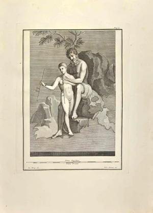 Carlo Cataneo, Pan Teaching Daphnis To Play, Etching, 18th Century