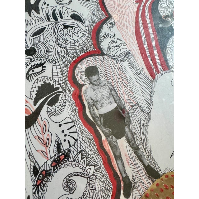 Mix Media Framed Graffiti by Vanessa Garcia For Sale - Image 4 of 5