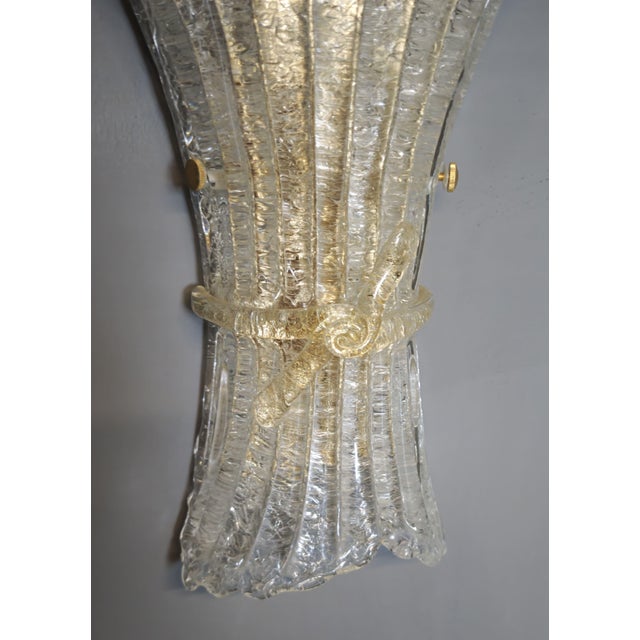 Glass Italian 27/APM Wall Lights in Gold Graniglia Glass from Italamp, 1980s, Set of 3 For Sale - Image 7 of 18