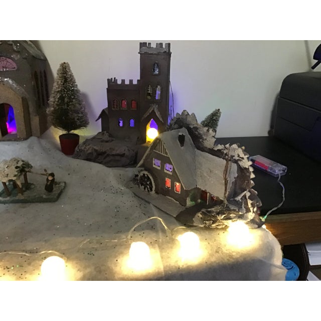 Antique Christmas Tree Putz Mica Village Lights House Set - Czechoslovakia For Sale In Cleveland - Image 6 of 13