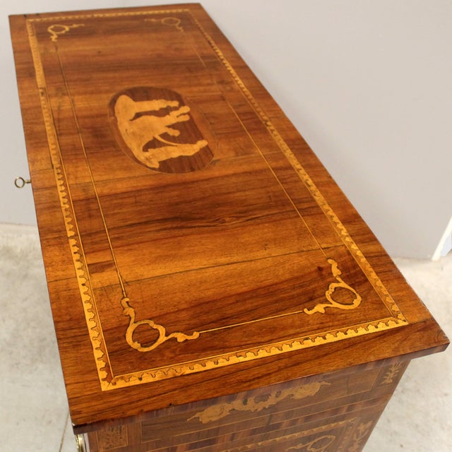 Brown Italian Louis XVI Chest of Drawers in Walnut For Sale - Image 8 of 16