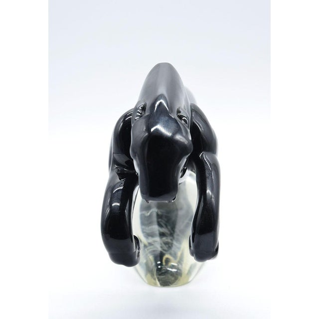 Large Art Deco Sculpture of a Panther in Murano Glass, 1940s For Sale - Image 7 of 10