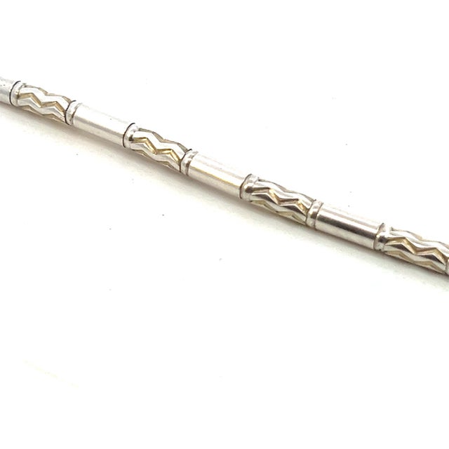 1990s Tiffany & Co Estate German Zig Zag Bracelet 7.5" Sterling Silver 4.5 mm For Sale - Image 9 of 12