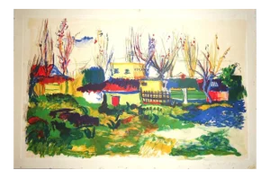 Landscape - Original Watercolor by Giovanni Omiccioli - 1970 1970