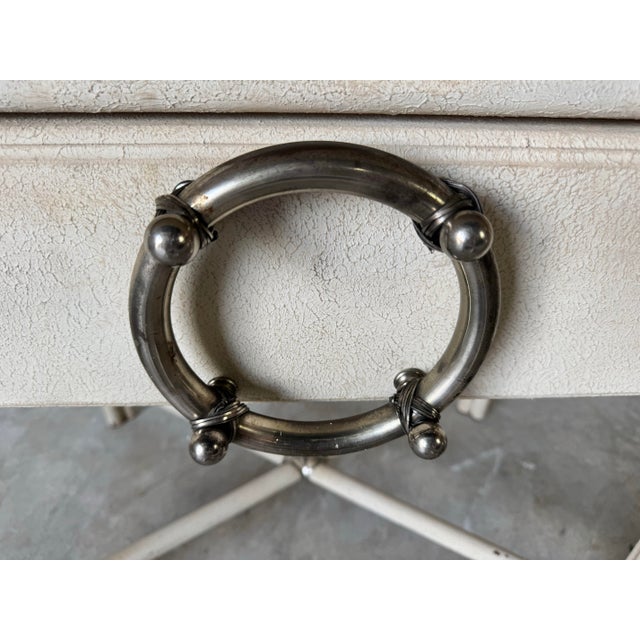 Vintage One Drawer End Table / Nightstand With Oversized Ring Pull Handle For Sale - Image 4 of 11