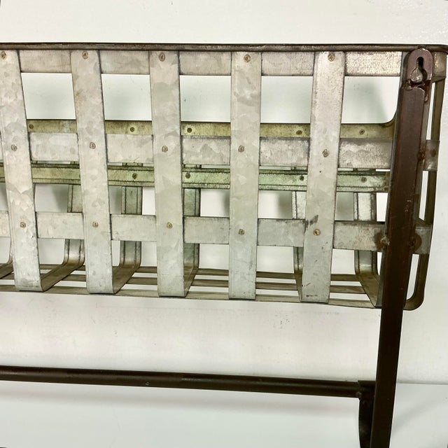1970s Vintage Farmhouse Boho Chic Rustic Tin Wall-Mounted Basket Shelf With Towel Bar. For Sale - Image 18 of 18