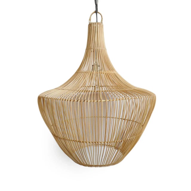 Jeanie Raw Rattan Lantern For Sale In Los Angeles - Image 6 of 6