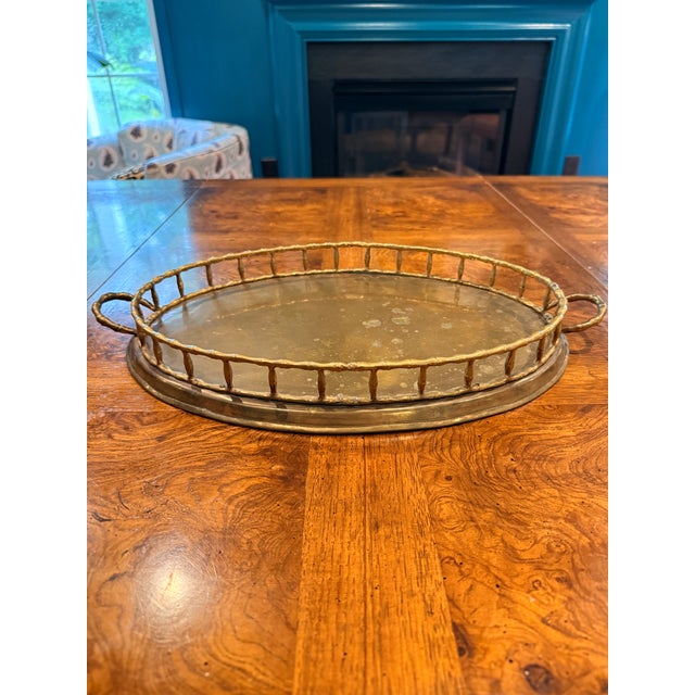 Vintage Brass Bamboo Tray For Sale - Image 13 of 13