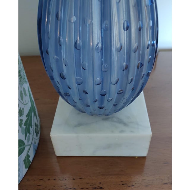 Art Nouveau Murano Glass Bubble Lamp With William Morris Shade For Sale - Image 3 of 9