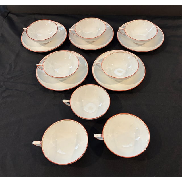 1920s Meissen, 1st Choice Cups & Saucers; Rare I-Form (I-Shape) Design - 13pcs For Sale - Image 10 of 12