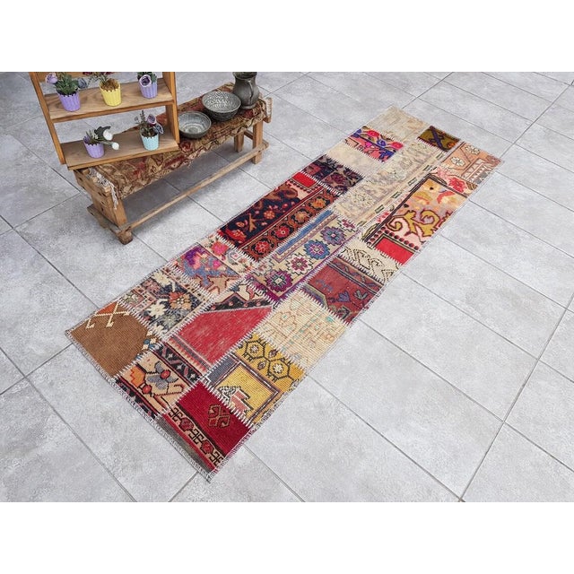 Red Mid 20th Century Anatolian Decorative Kilim Runner For Sale - Image 8 of 10
