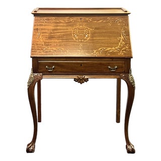 Antique Inlaid French Ladies Writing Desk For Sale