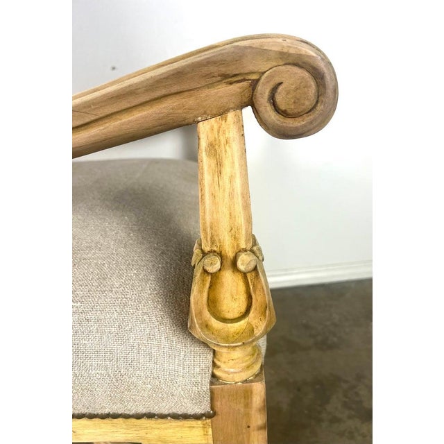 Set of Ten French Provincial Linen Upholstered Dining Chairs For Sale In Los Angeles - Image 6 of 17