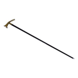 Walking Stick with Wooden Hunting Horn Mechanism, 1890s For Sale