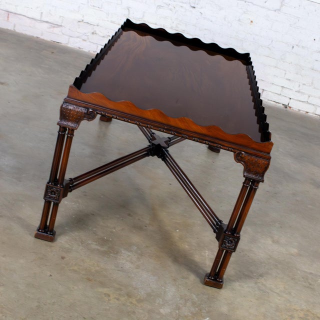 Chippendale Late 20th Century Chinese Chippendale Style Coffee Table Mahogany Large Rectangular by Baker For Sale - Image 3 of 18