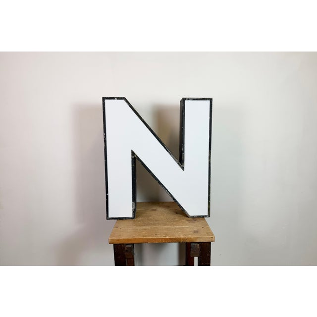 This vintage industrial illuminated letter N was made in former Czechoslovakia during the 1960s and comes from an old...