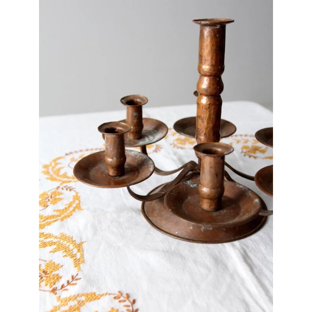 Antique Copper Candelabra For Sale - Image 6 of 10