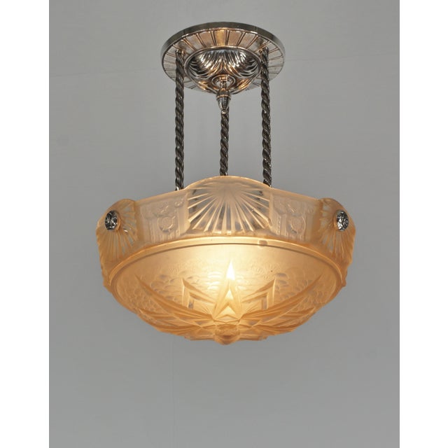 Atelier Petitot French Art Deco Pendant Light by Petitot & Muller Freres 1930 France For Sale - Image 4 of 16