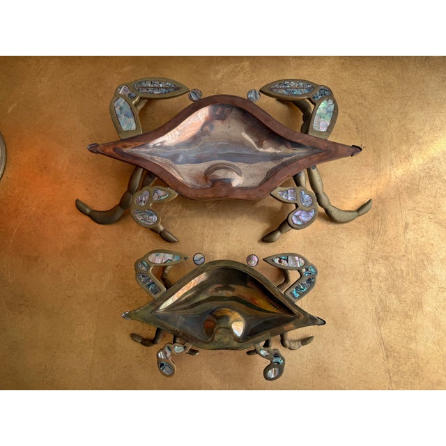 1970s 1970s Pair of Brass Crab Sculptures Trinket Box For Sale - Image 5 of 12