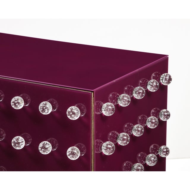 Wood Purple Cabinet in Murano Glass from Justfurnituress SRL For Sale - Image 7 of 10