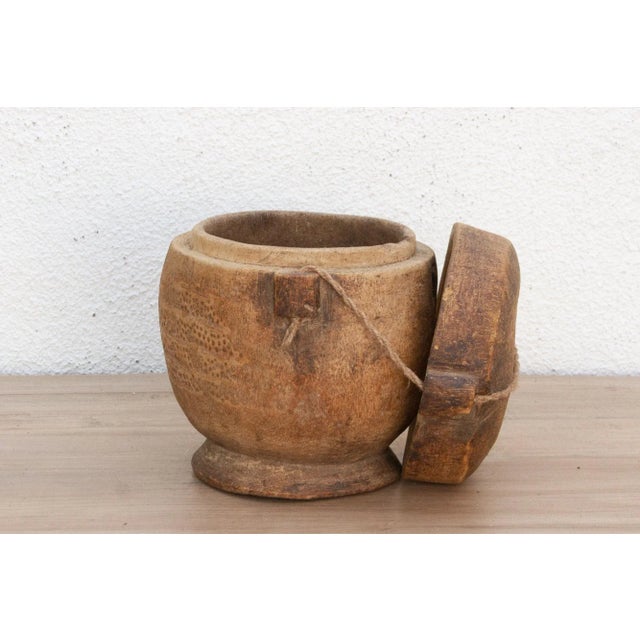 Wood Antique Wooden Food Storage Basket For Sale - Image 7 of 9