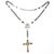 Spanish 19th/20th century, filigree silver rosary with Cross with Christ, and faceted jet beads. Unmarked, under Decree-...