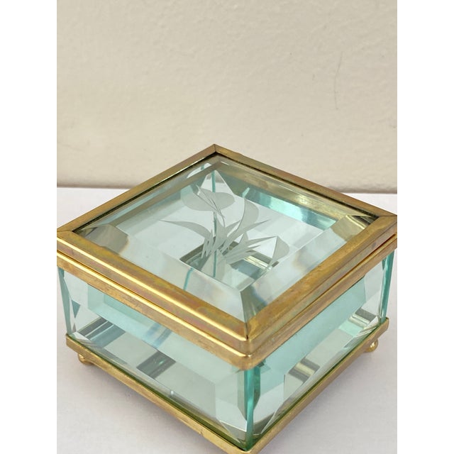 Vintage Italian Art Deco Beveled Glass Box, 1930 For Sale - Image 11 of 18