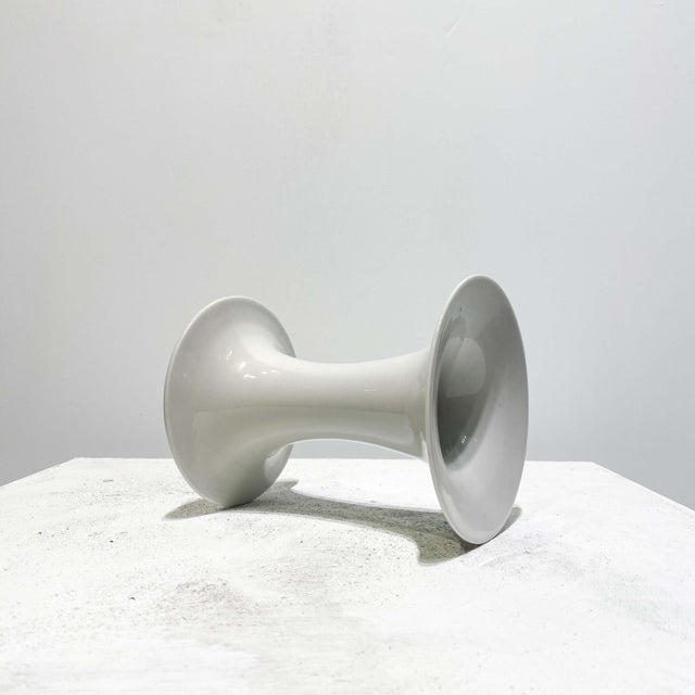 Ceramic Minimalist White-Glazed Porcelain Vase by Jan Van Der Vaart, Netherlands, 1987 For Sale - Image 7 of 13