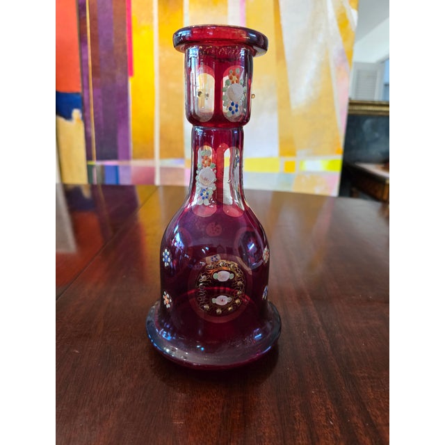 Antique Bohemian Glass Moser Jeweled Hookah Bottle For Sale In Boston - Image 6 of 6