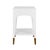2020s Matthew Izzo Home Ronny Glossy White Lacquer One Drawer Side Table With Antique Brass Foot Caps For Sale - Image 5 of 7