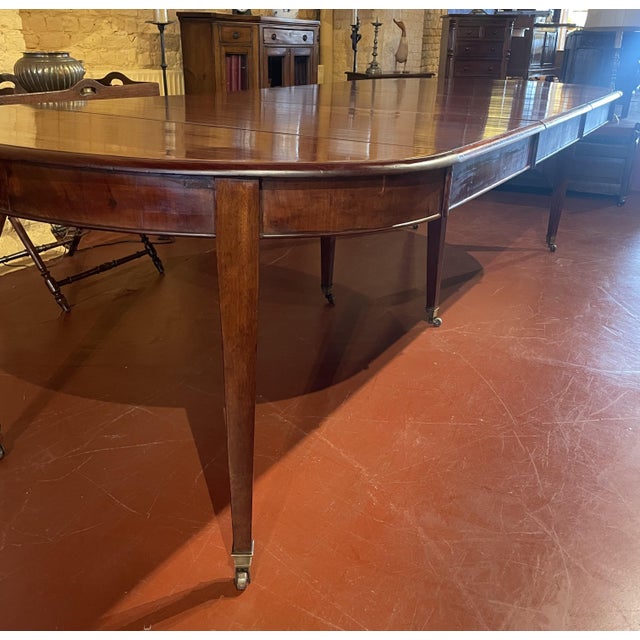 Tan Louis XVI Style Extendable Mahogany Dining Table with Frieze, 19th Century For Sale - Image 8 of 15