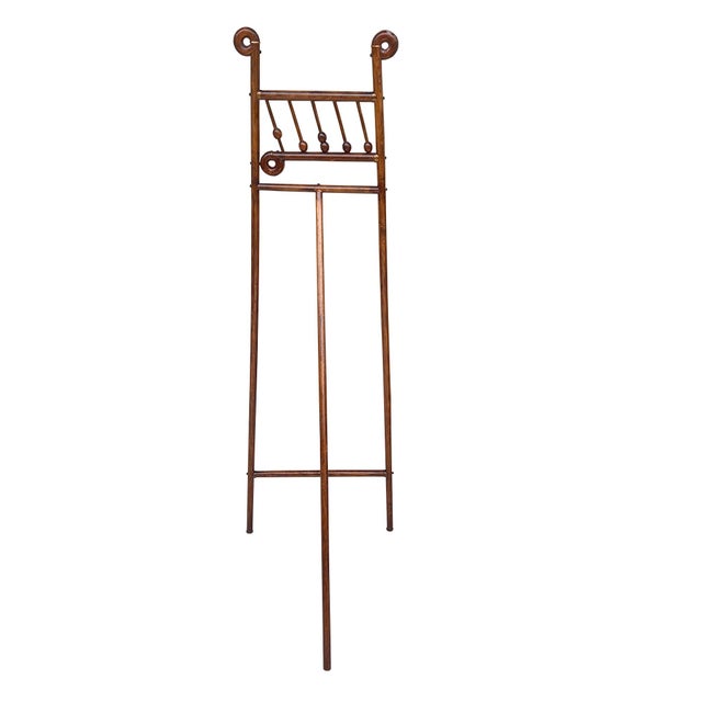 Large Stick and Ball English Victorian Campaign Floor Easel in Turned Wood 1900s For Sale - Image 4 of 13