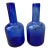Heavy Vintage Handblown Cobalt Bottles a Pair For Sale