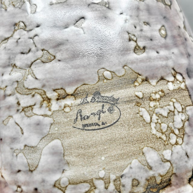 Purple Vintage Stangl Pottery Mid-Century Mottled Purple Glaze Footed Bread Serving Tray For Sale - Image 8 of 8