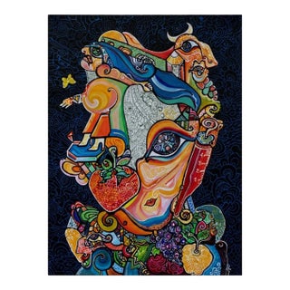 Alexander Arshansky Cubist Painting "Fighting Temptation" For Sale