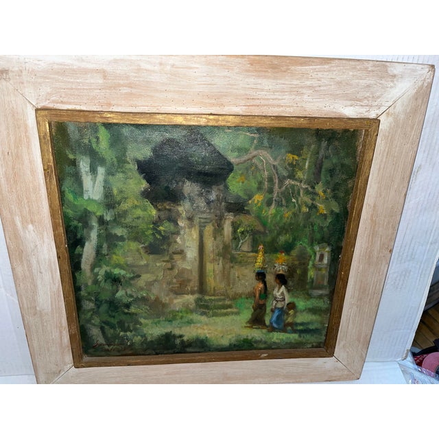 Impressionist 1970’s Oil on Canvas Bali Painting With Women and Child For Sale - Image 3 of 11