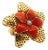 1970s Italian 18k Gold Coral & Diamond Flower Statement Ring, Size 8 For Sale