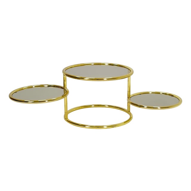 Mid-Century Coffee Table with 3 Swivel Levels by Milo Baughman, Italy, 1970s For Sale