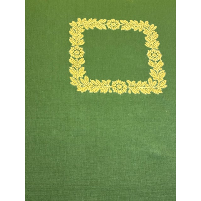 4 1/2 Yards of Ribbed Chair Seat Fabric in Green and Gold For Sale - Image 4 of 4