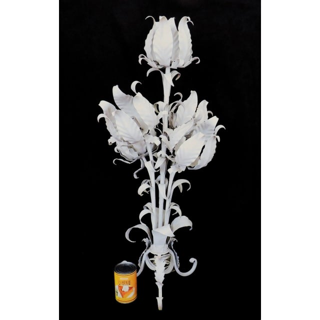 FREE SHIPPING ANYWHERE IN THE CONTINENTAL US! This is a wonderful tall Italian tole metal tulip lamp for table or floor....