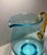 Mid-Century Modern Vintage Mid-Century Modern Scandinavian Blue & Amber Hand Blown Glass Pitcher 8" For Sale - Image 3 of 8
