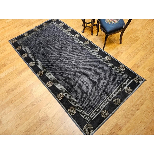 Vintage Tibetan Area Rug with Gold Medallions and Deity Symbols, 1920s, 5' x 9' For Sale - Image 16 of 16